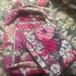 Vera Bradley hello dahlia backpack Floral Quilted Backpack and Case Set